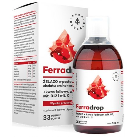Ferradrop, żelazo + kwas foliowy - anemia